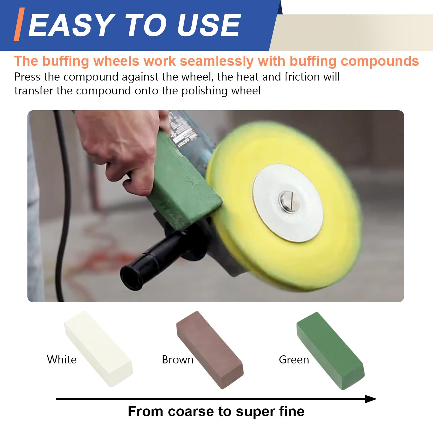 9 Pcs Airway Buffing Wheel Kit 8 Inch Polishing Wheel and Polishing Compound for