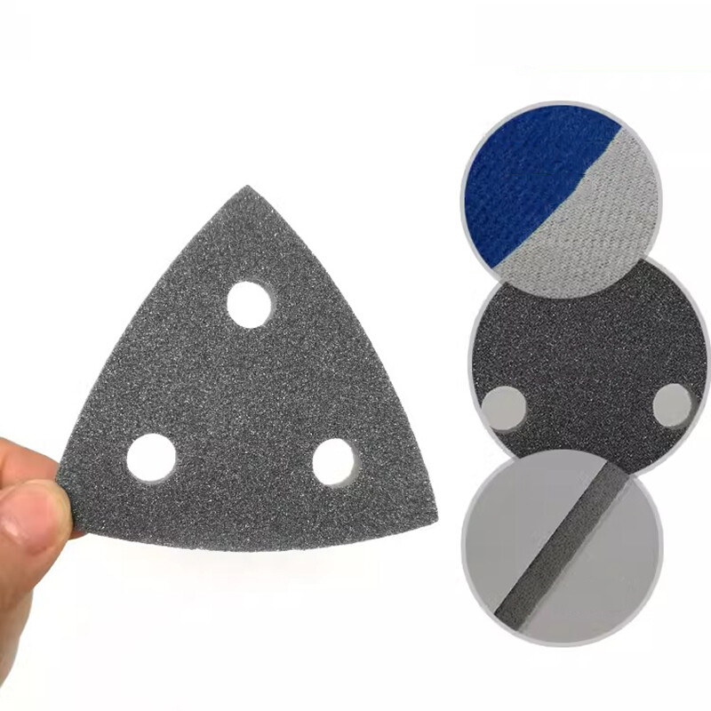 80mm Sponge Sand Paper Pad 3-Hole Triangle 300 – 3000 Grit Dry and Wet Sandpaper