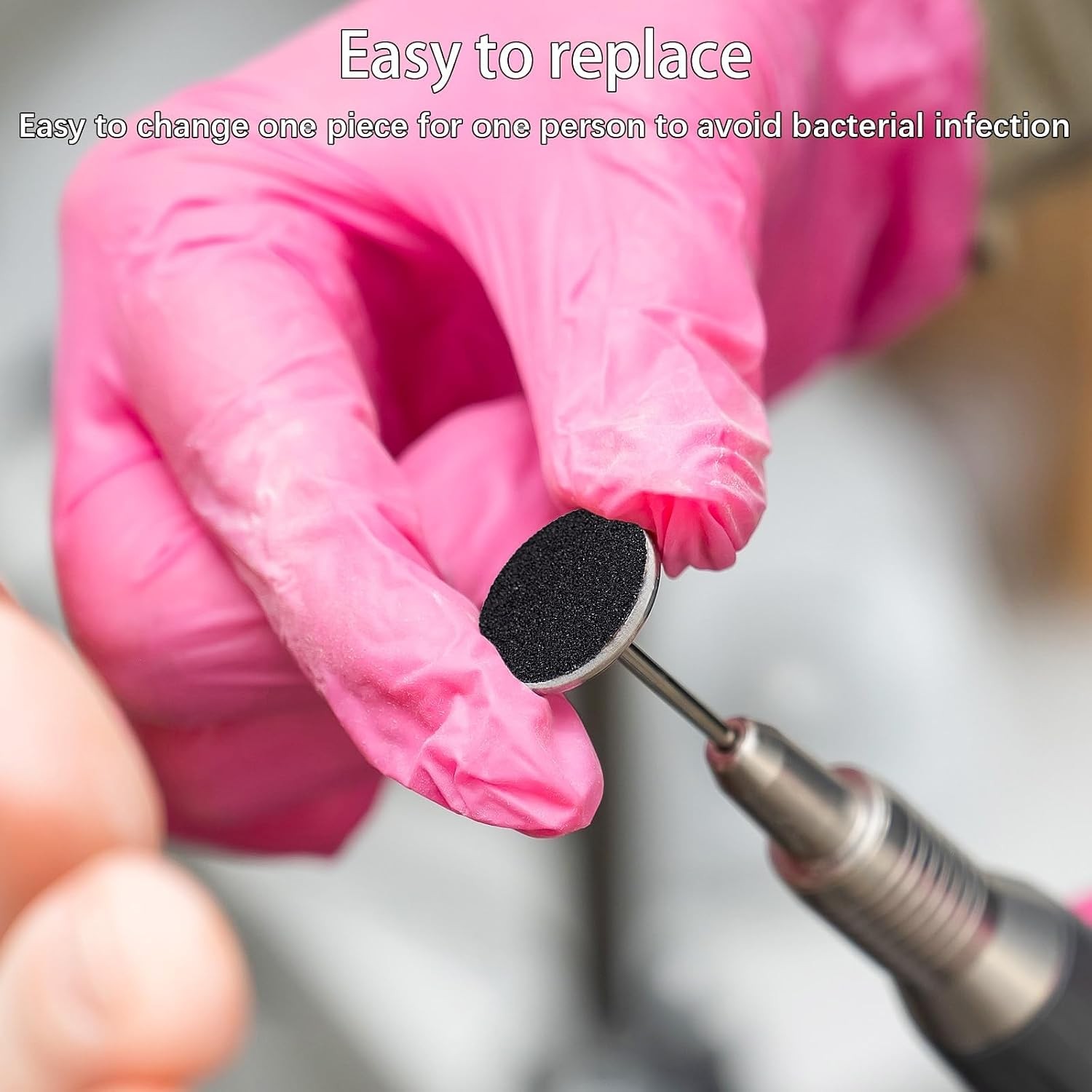 Sanding Paper Discs with Metal Nail Drill Bit Pedicure Sanding Disc 100pcs