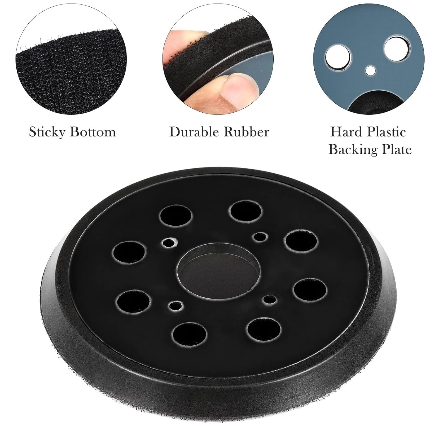 2 Pcs 5 Inch 8 and Loop Orbital Sander Replacement Pad | Hook And Loop Backin…