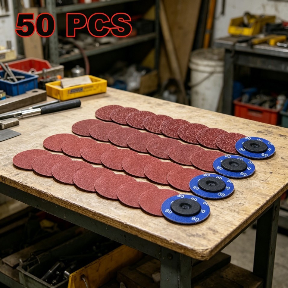 50P 2 inch 80 Grit Aluminum Oxide Roll Lock Die Grinder Sanding Grinding Disc-##