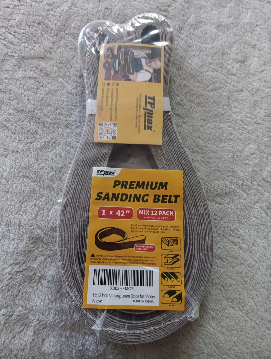 1 X 42 Inch Metal Sanding Belts Aluminum Oxide Sander Belt 12 Pack