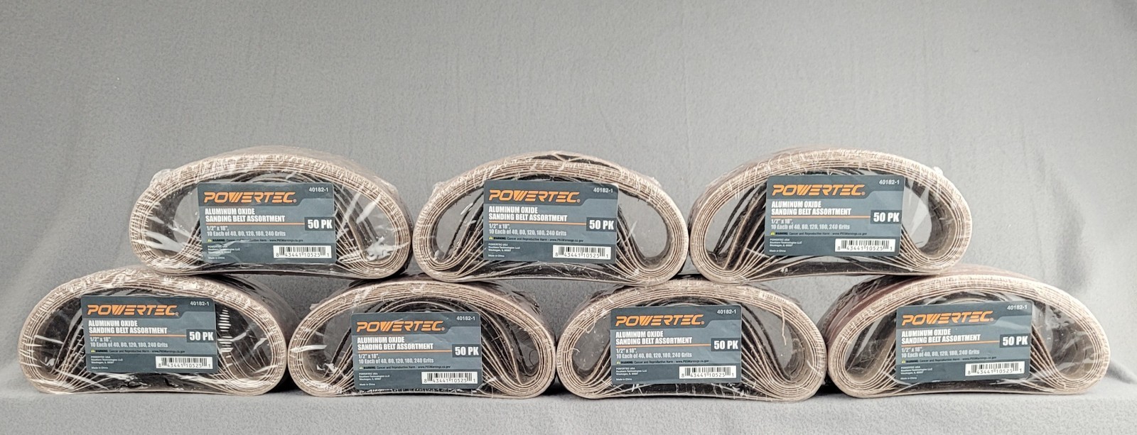 1/2″ X 18″ Sanding Belts-10 Each 40/80/120/180/240 Grit Aluminum Oxide Lot Of 7