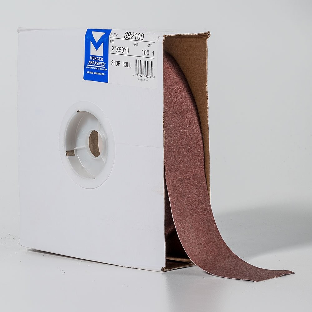 Mercer 3821002″ x 50 Yards Abrasive Shop Roll 100 Grit Sandpaper Sanding