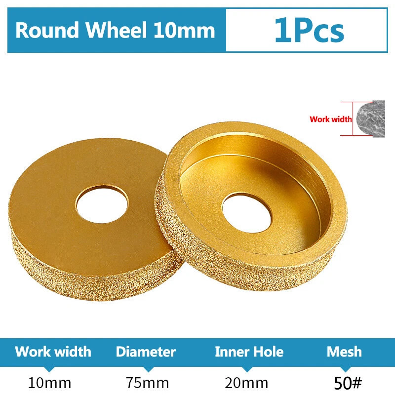 Vacuum Brazed Diamond Full Bullnose Edge Profile Grinding Disc Wheel Tool