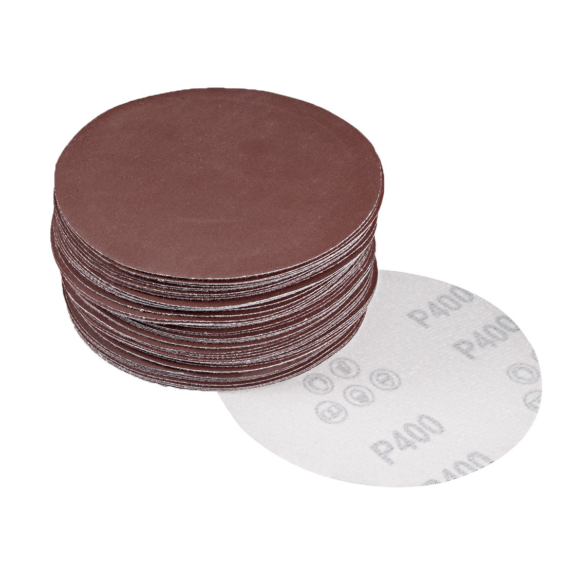 50pcs 5 Inch Sandpaper Hook and Loop Sanding Disc 400 Grits Flocking