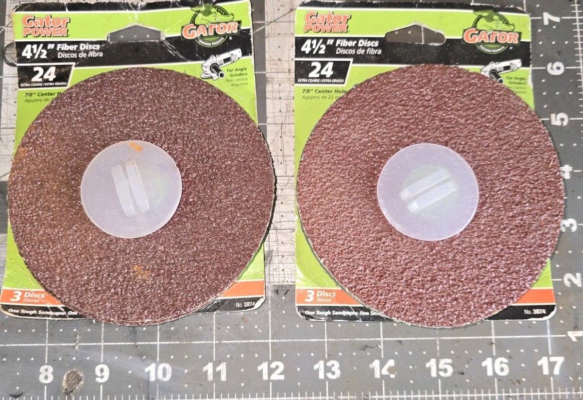 Lot of 2 ~Gater 4-1/2″ Aluminum Oxide Fiber Disc 24 Grit Extra Coarse, 6 Pieces