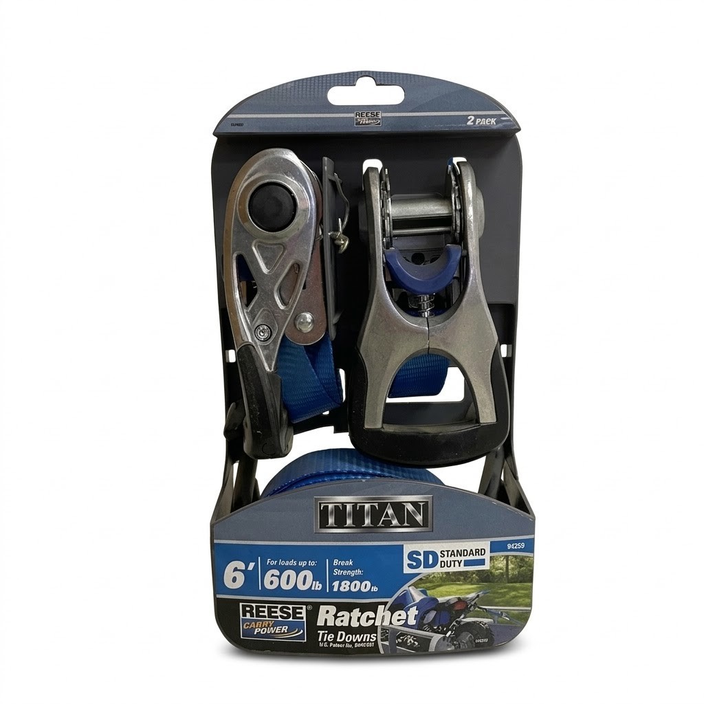 Reese 94259 Ratchet Tie-Down Strap 1″x6′ Blue Heavy-Duty