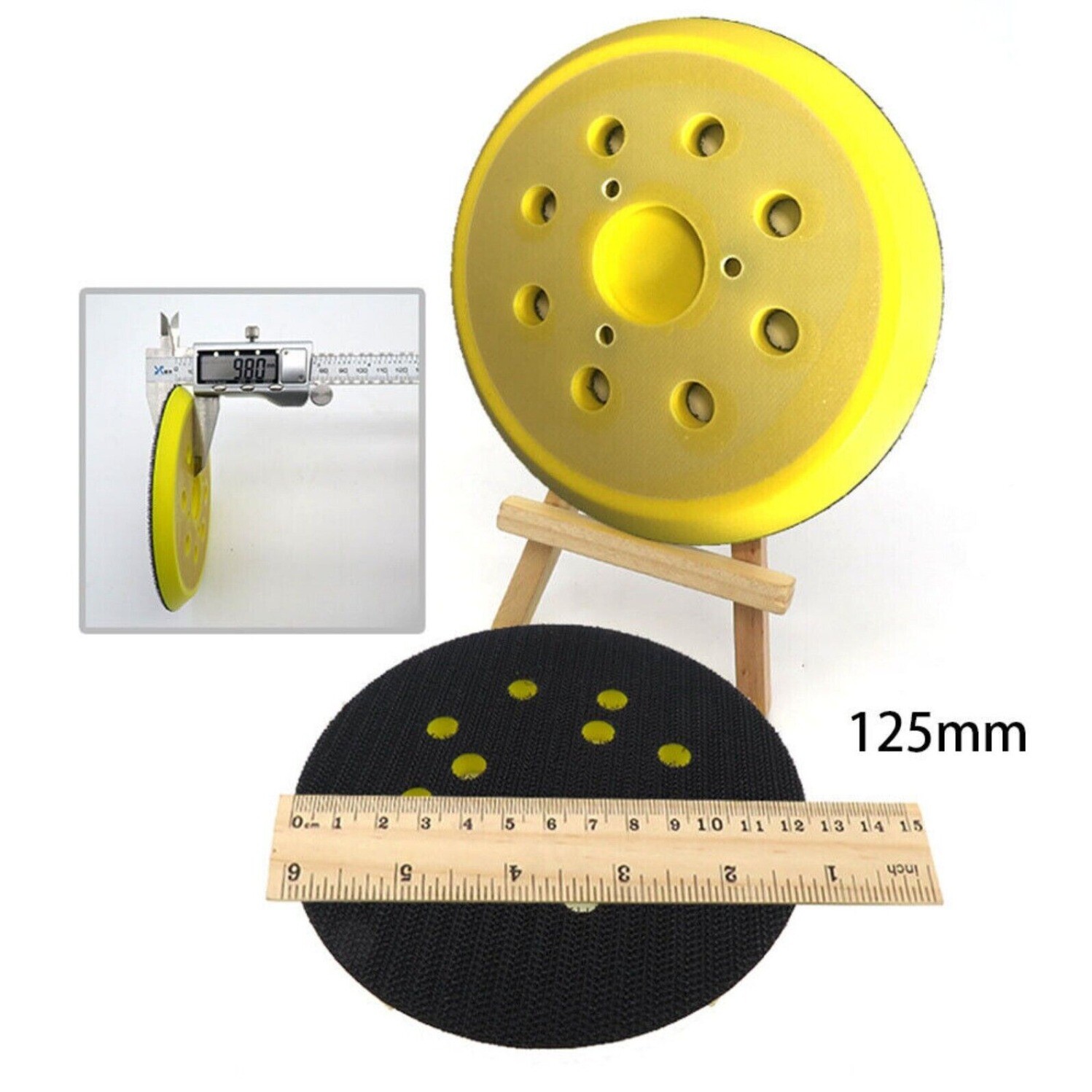 Universal Sander Backing 5 in Hook & Loop Pad for 8 Hole Orbit Sanders Polishing