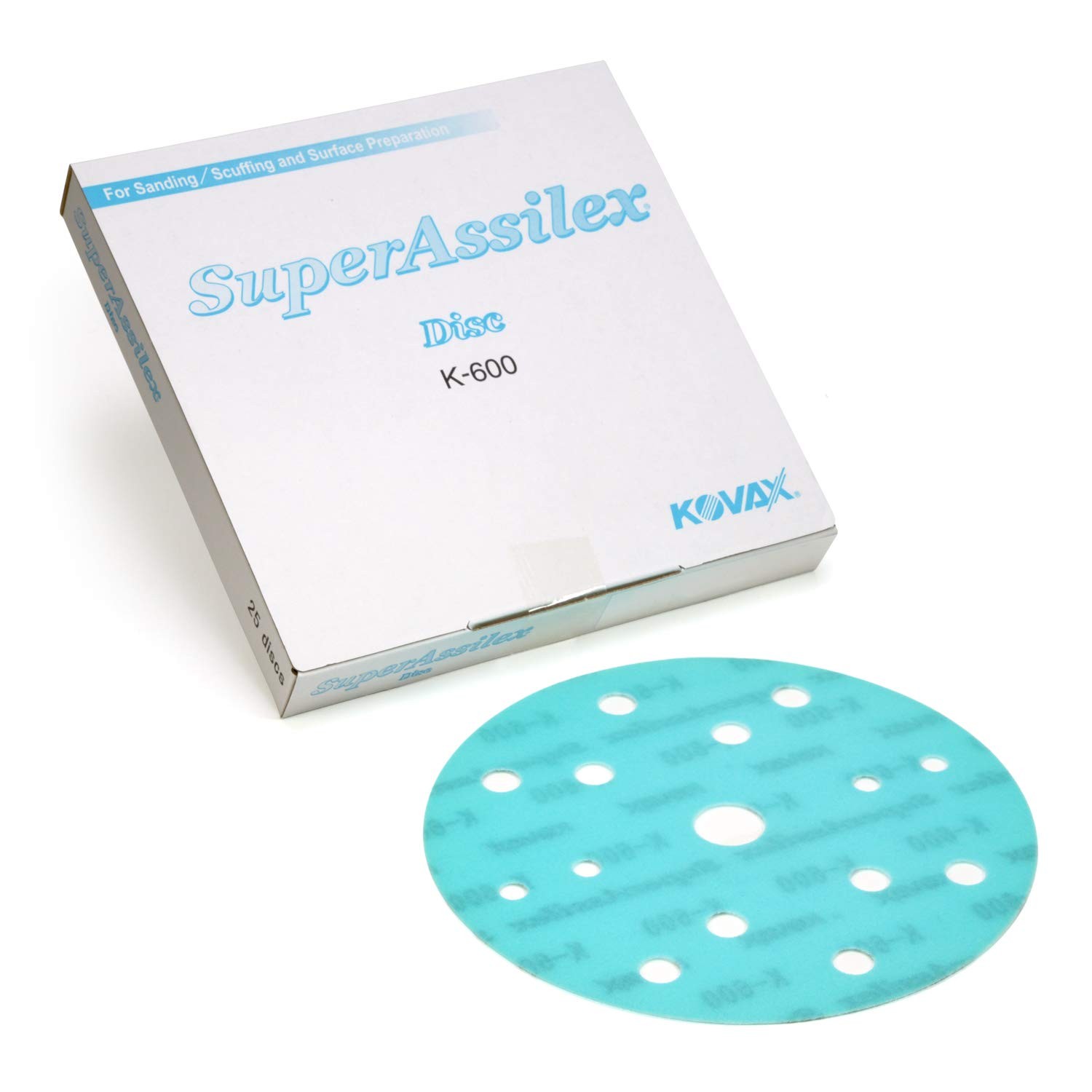 Eagle Abrasives Super Assilex Flexible 6 Inch Sanding Discs Sky K-600 15 Holes