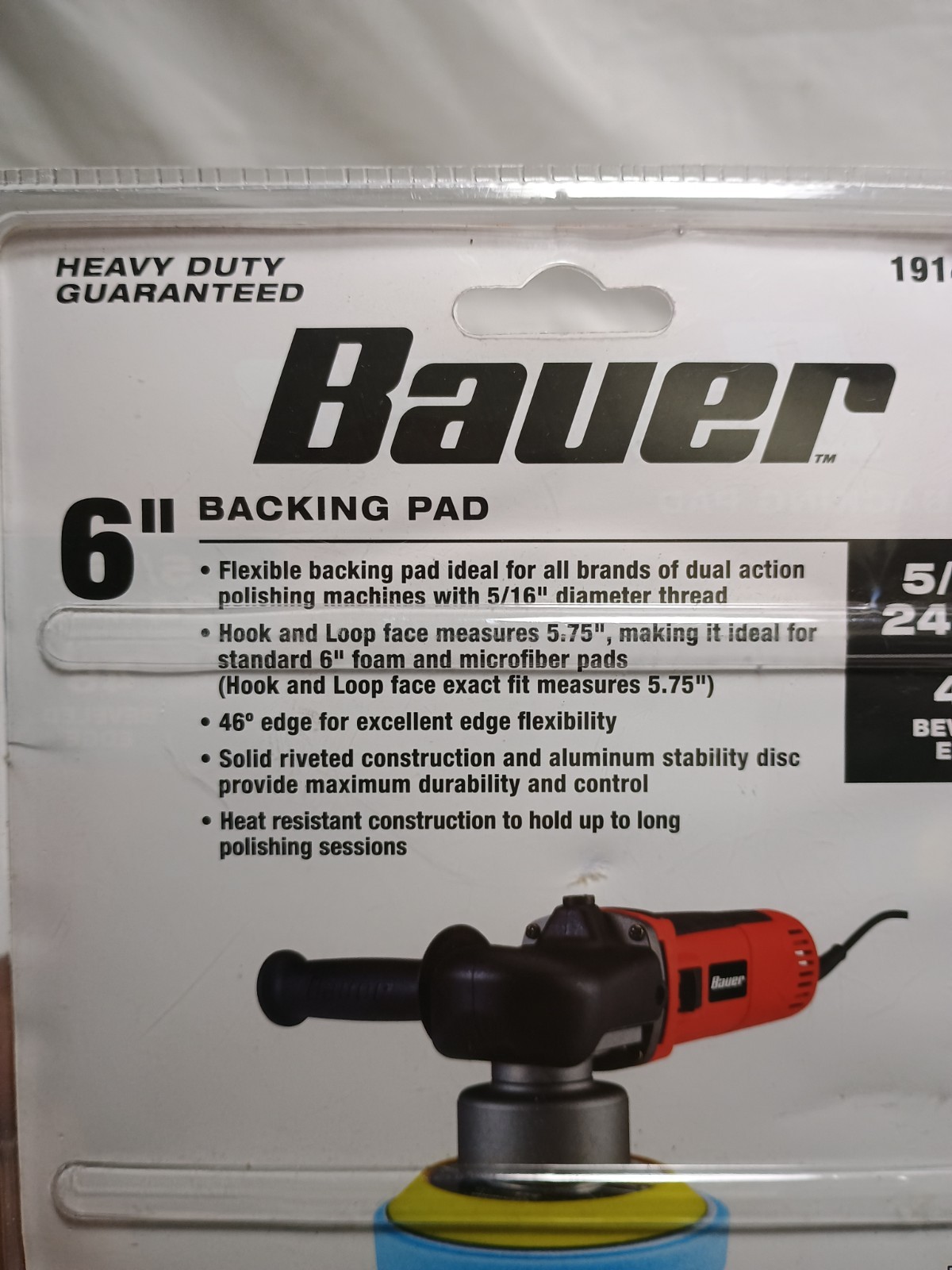 6 Inch Hook and Loop Backing Pad for Dual Action and Random Orbit Polishers