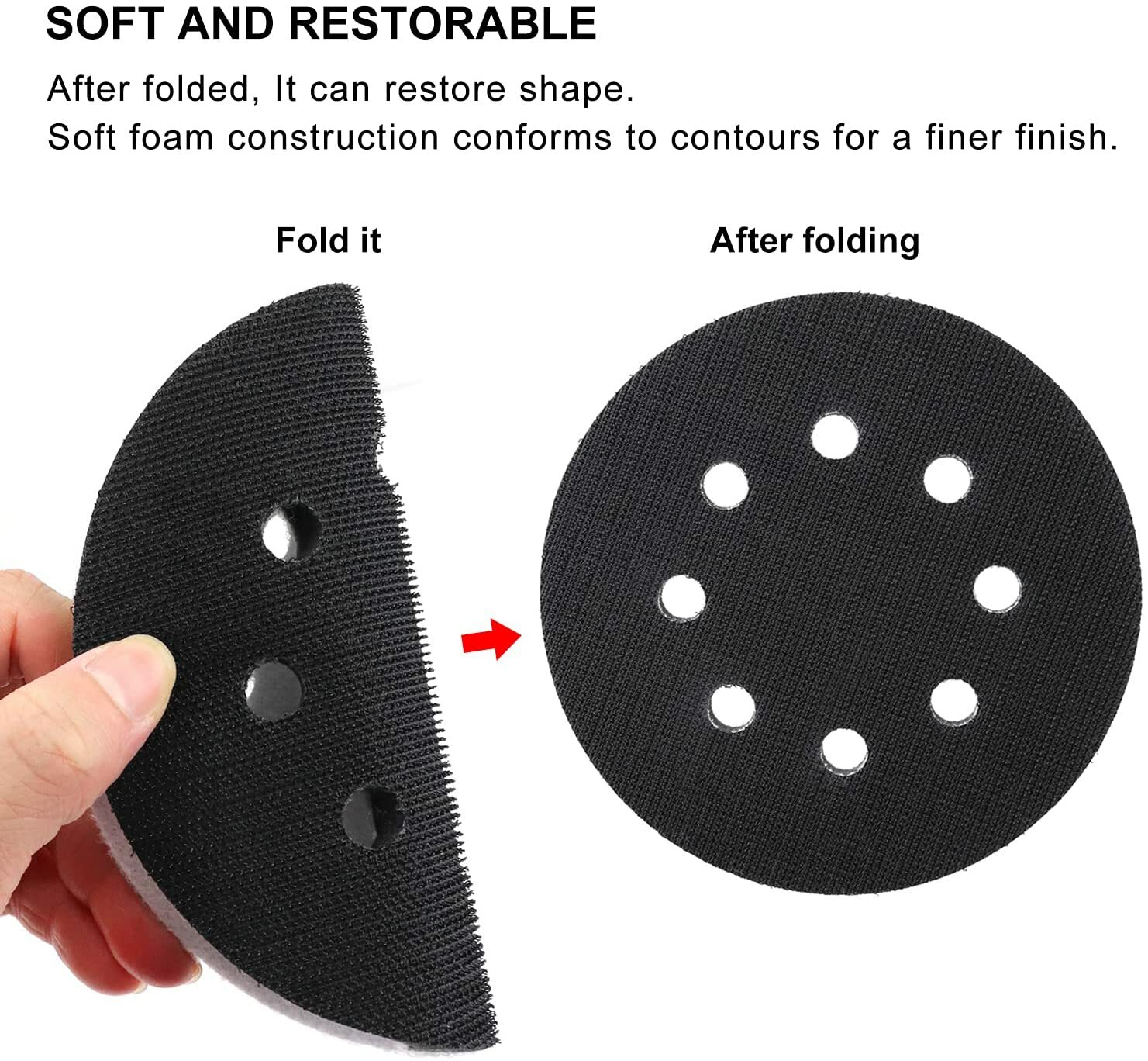 2PCS 5 inch Hook Loop Soft Foam Interface Sanding Disc Sander Buffer Backing Pad