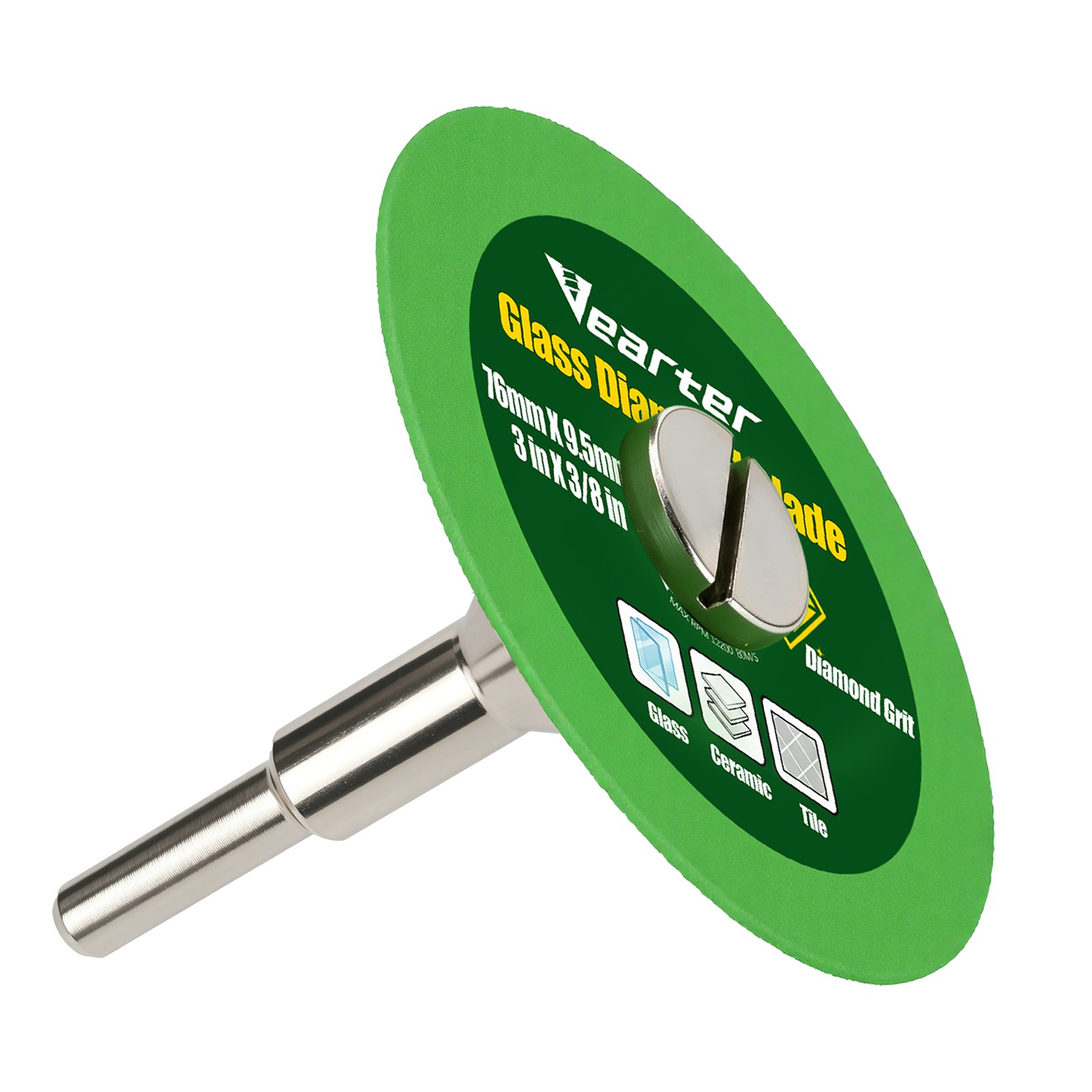 Vearter Set of 5 3″Diamond Cutting Wheels with 1/4″ Mandrel for Glass Tile