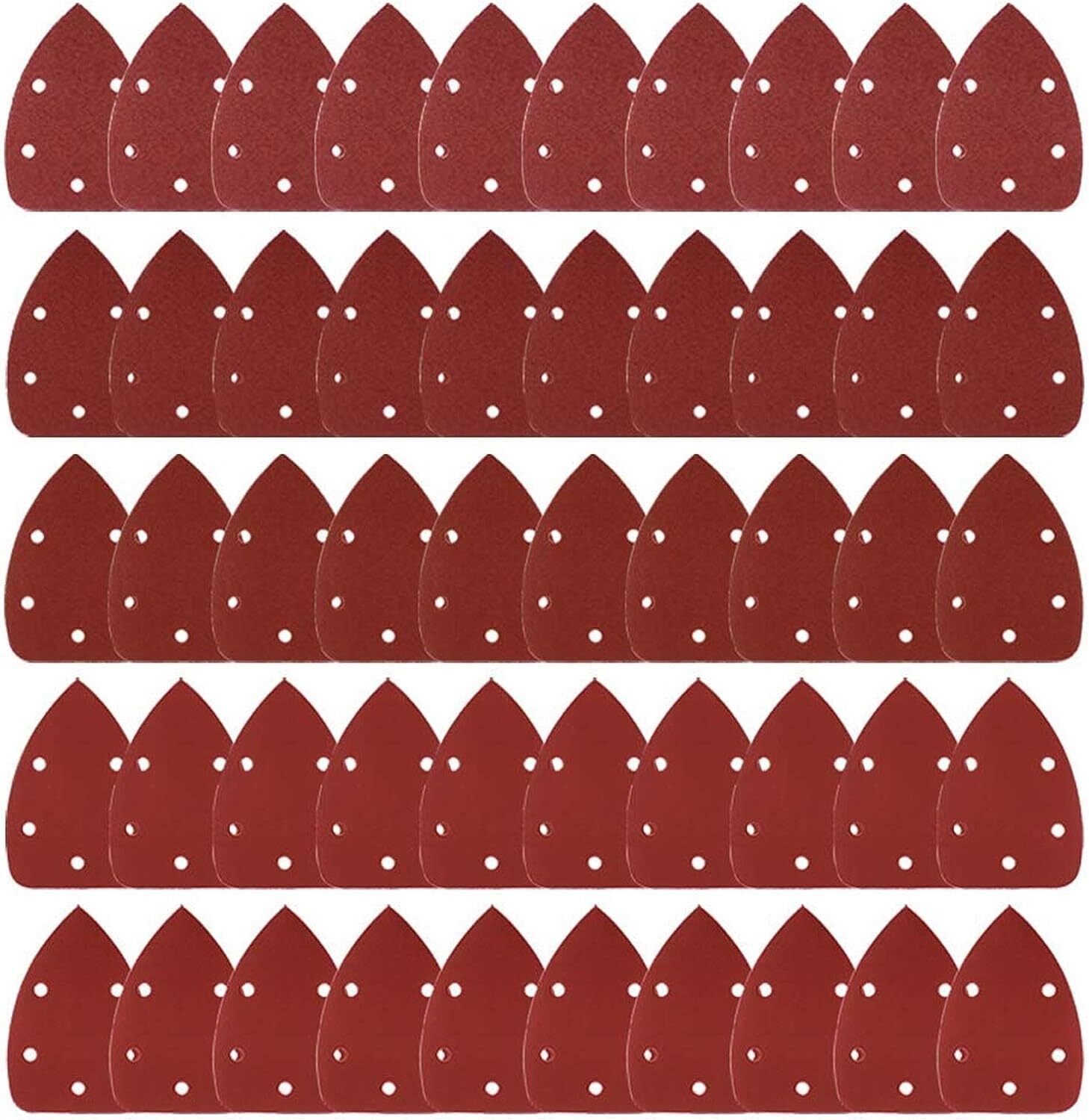 100PCS Triangle Sanding Pads for Oscillating Multi-Tool Hook Loop Sandpaper Disc
