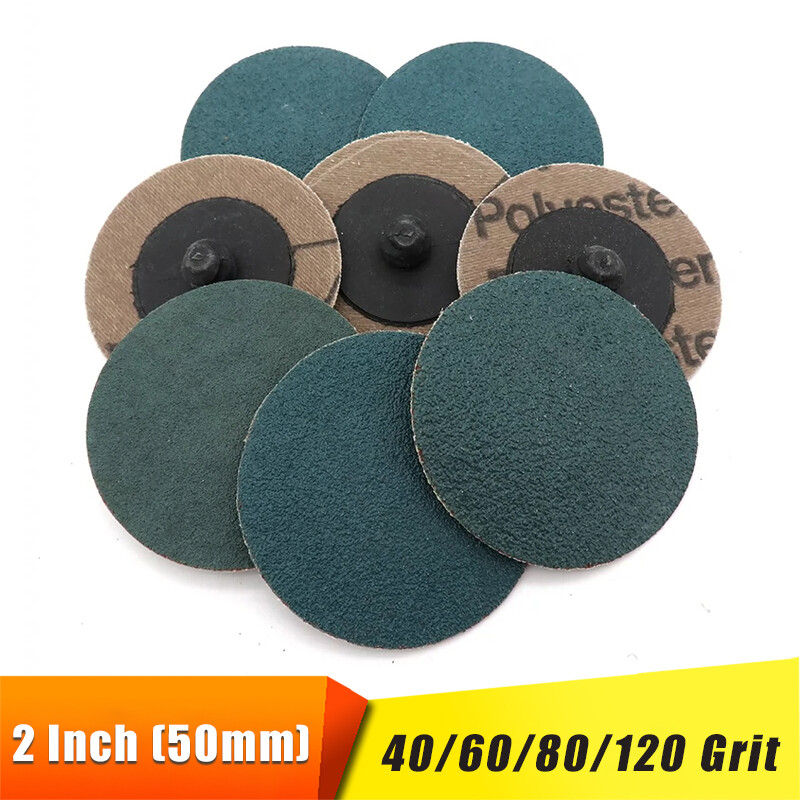 2 Inch 50mm Green R-Type Roll Lock Quick Change Sanding Discs 40/60/80/120 Grit