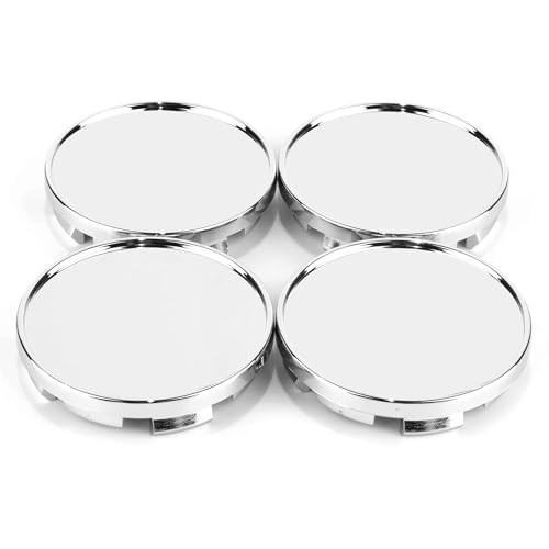 RT 4pcs 2.5in Wheel Center Caps OD: 64.5mm / 2.54″, ID: 58mm / 2.28″ Chrome
