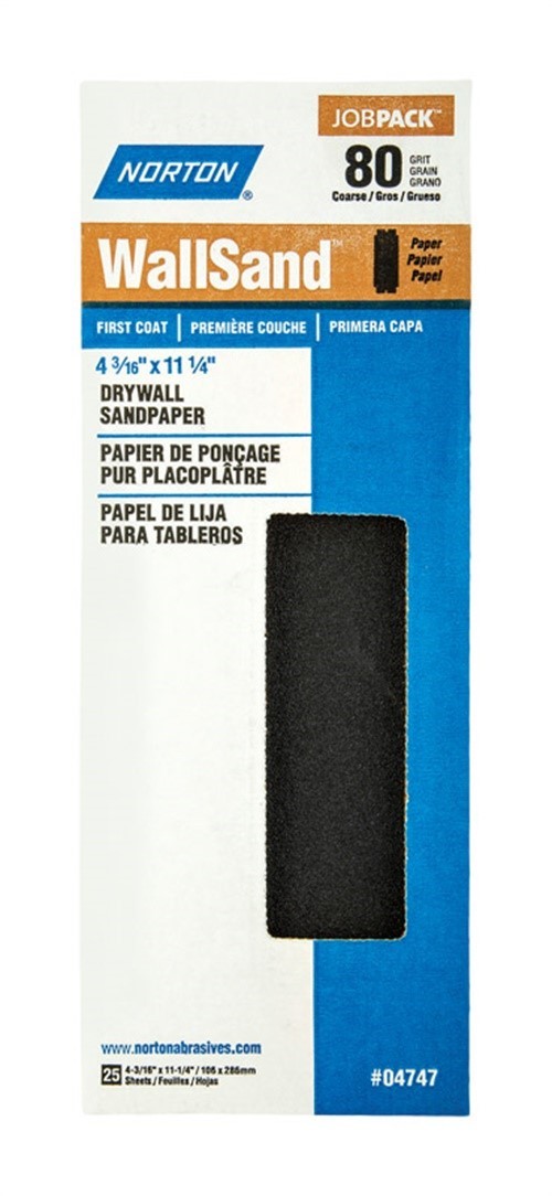 Norton 7660704747 80-Grit Drywall Coarse Sanding Papersheet 4-3/16 x 11-1/4 in.