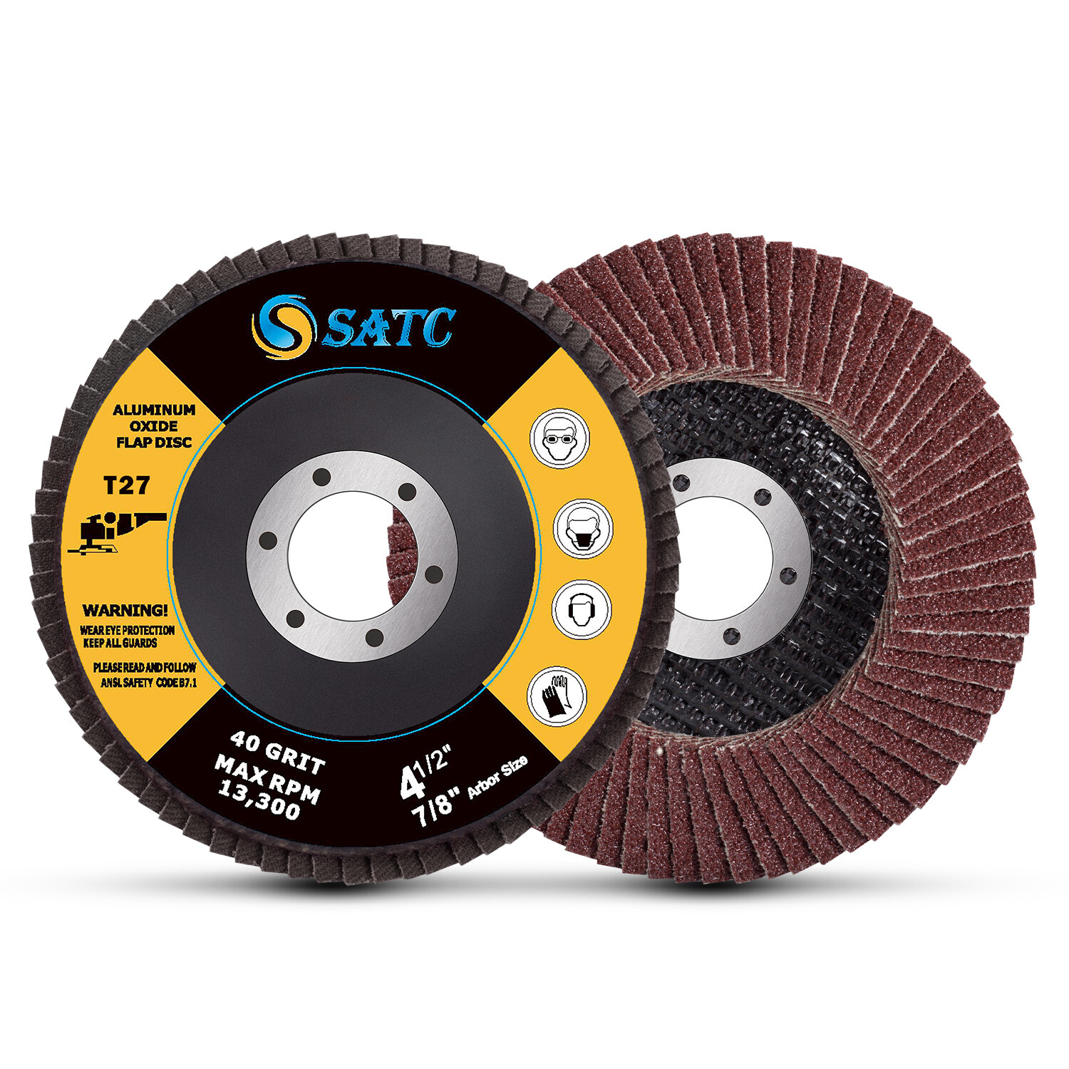20PC 4.5×7/8″ 4-1/2″ Flap Disc 40 Grit T27 Angle Grinder Sanding Grinding Wheels