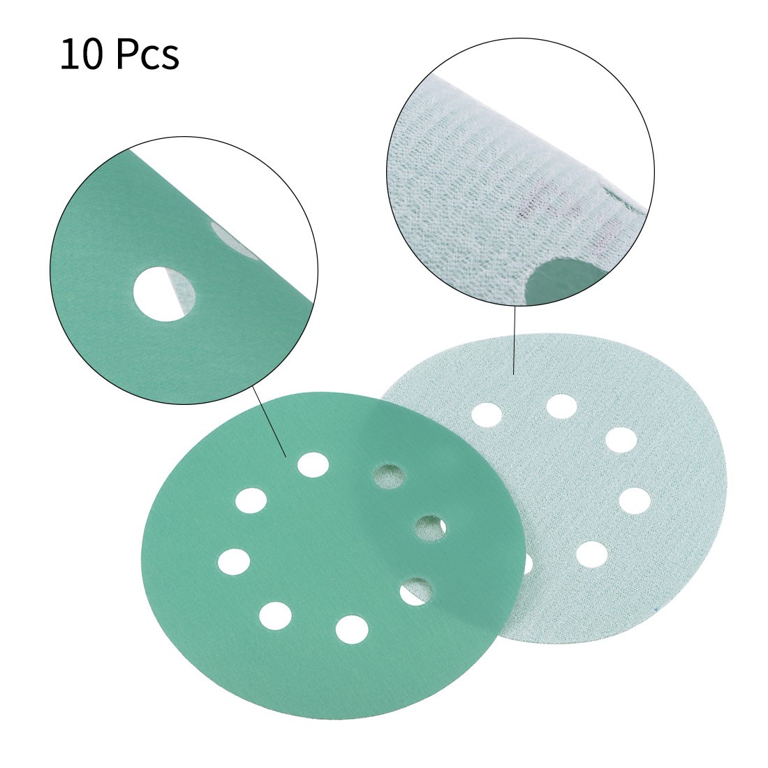 10pcs 5 Inch 8 Hole 600 Grit Hook Loop Sanding Discs Wet Dry Aluminium Oxide
