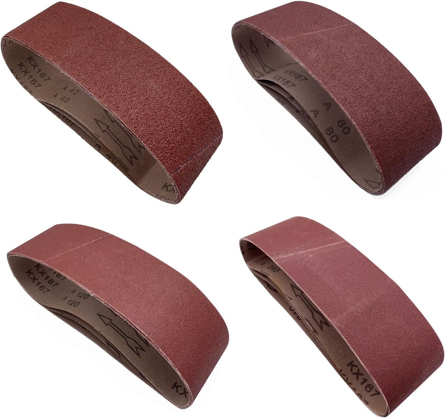 24 Pcs 4 x 21-Inch Sanding Belts for Belt Sander 4×21,6 Each of 40 4×21 inch
