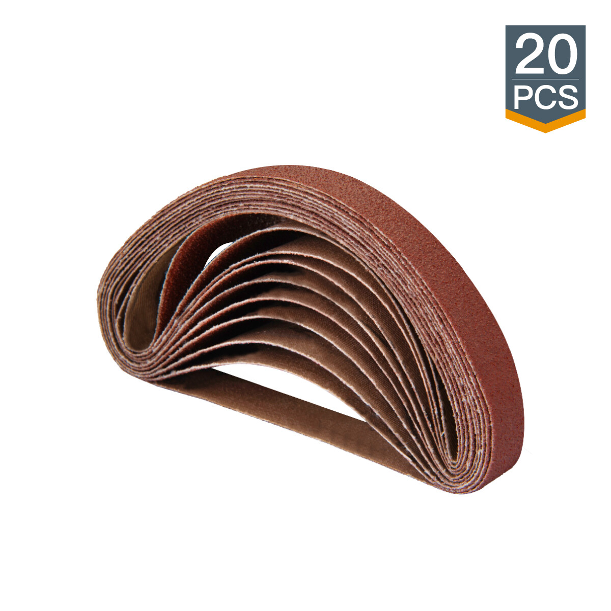 POWERTEC 80 Grit 1/2 x 18″ Sanding Belts Aluminum Oxide Sandpaper, 20PK (401808)