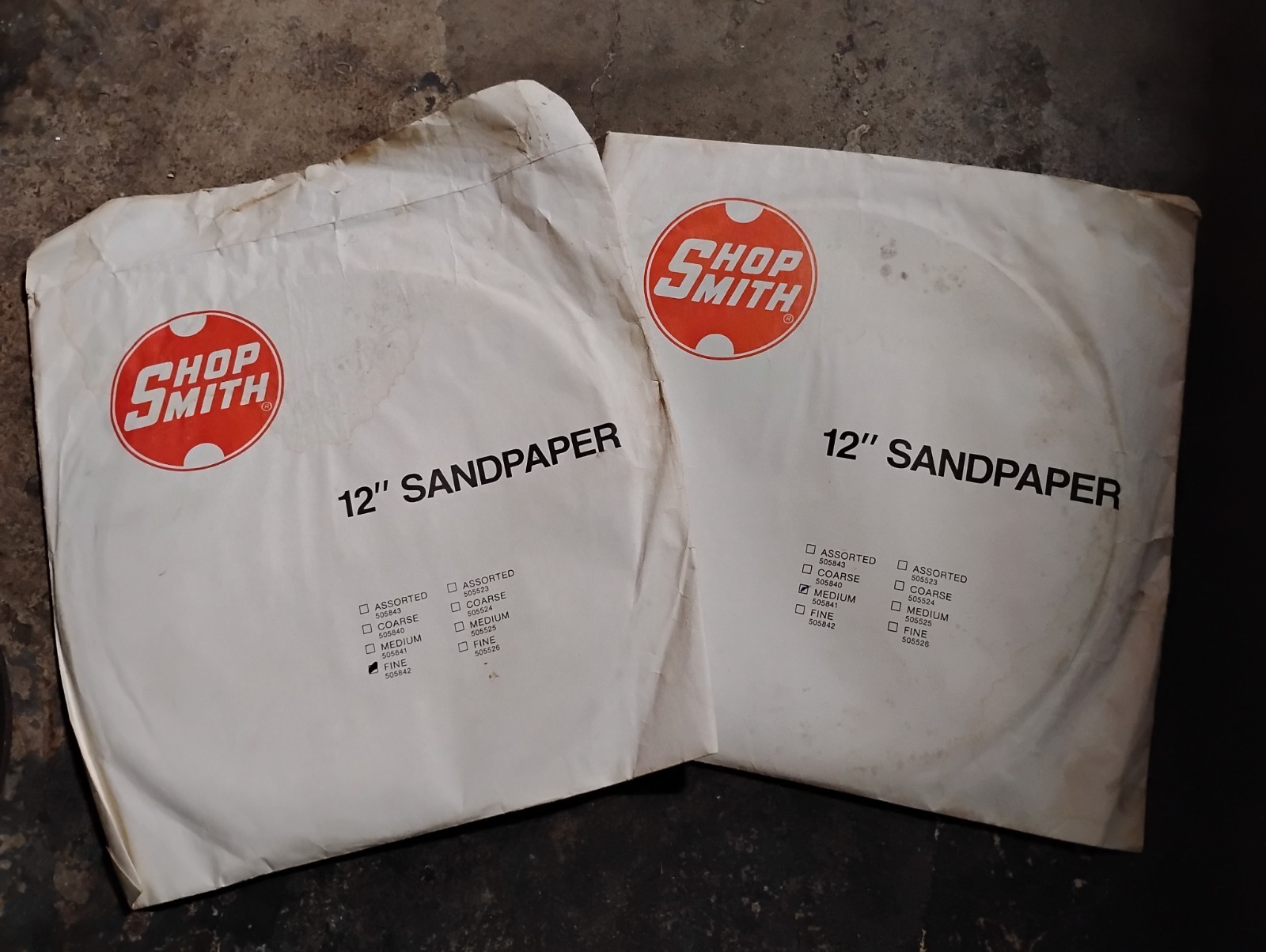NOS SHOPSMITH 12″ SANDPAPER LOT SANDING DISCS 5-100 GRIT FINE 4-80 GRIT MEDIUM