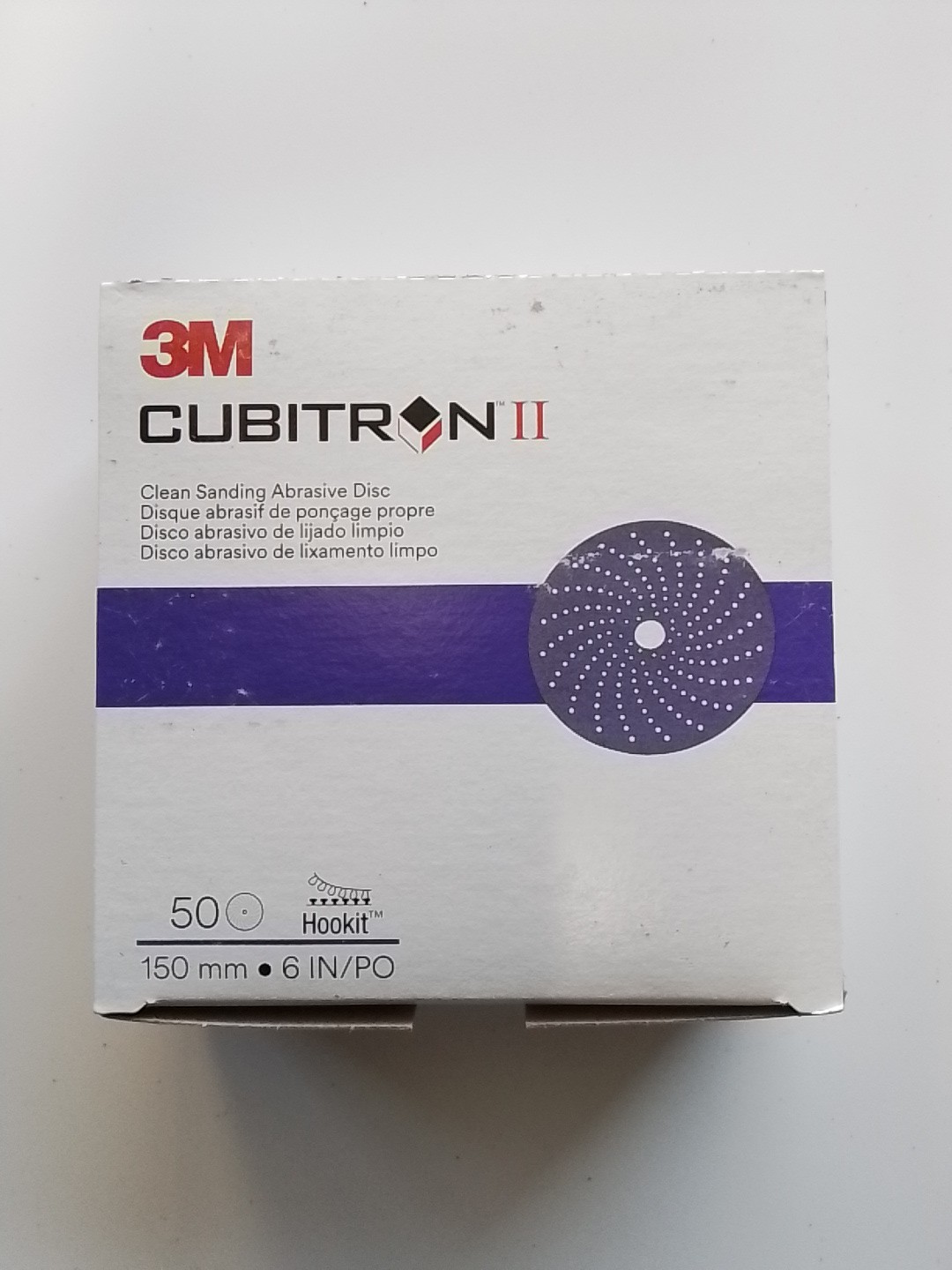 3M 31374 Cubitron II Sanding Hookit Abrasive Disc 6 in, 180+, 50 discs per box
