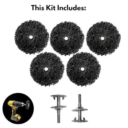 3pk Paint Stripping Disc Drill Attachment, 3″ Rust Removal Wheel on 1/4-in Shank