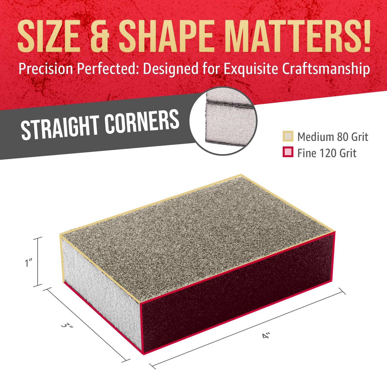 32 PCS Sanding Sponge Blocks 4x3x1 Inch Medium Fine Grit Small Firm Foam Pads