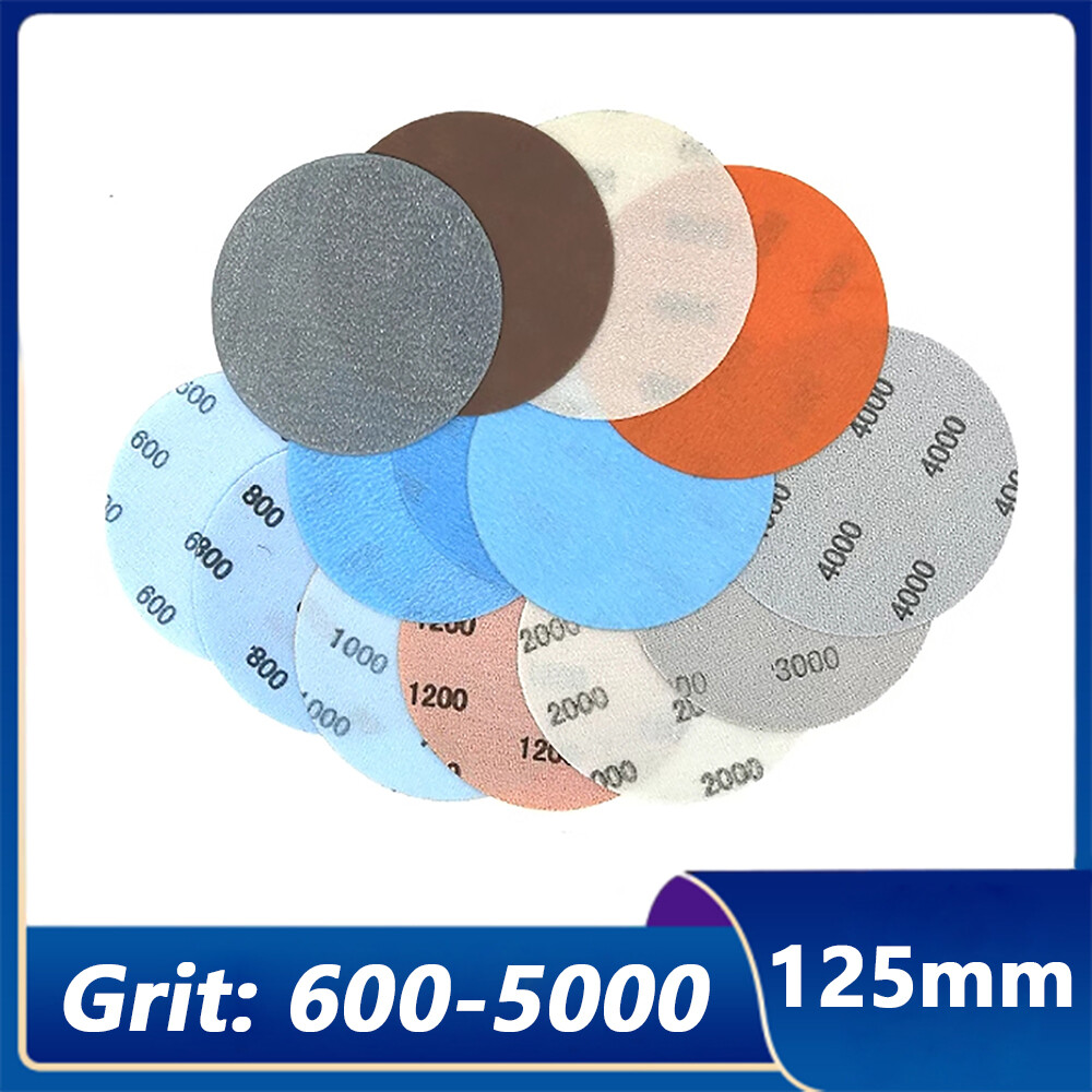 5 Inch 125mm Wet and Dry Sanding Discs Round Sandpaper Film Pads 600-5000 Grit