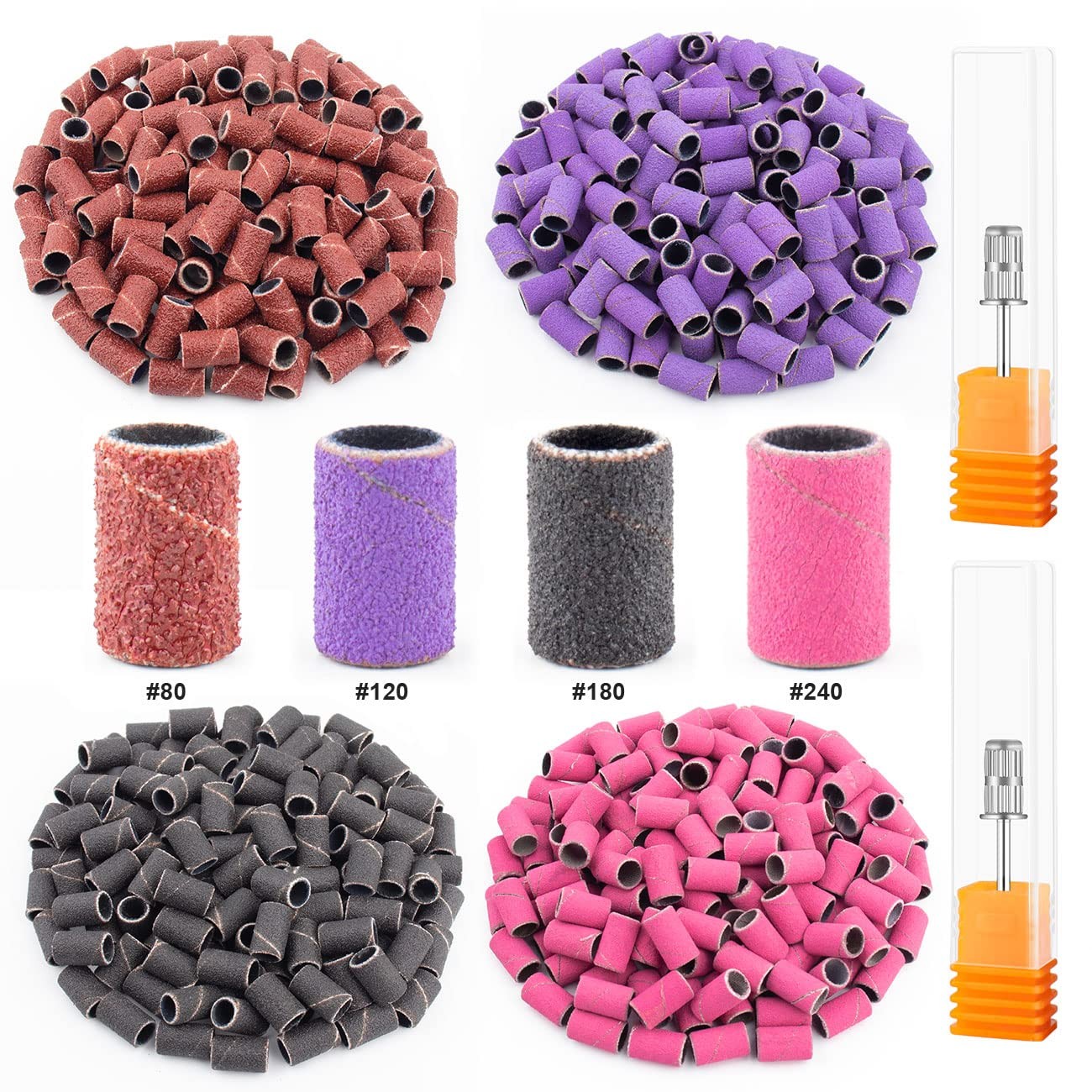 242 Pcs Nail Drill Sanding Bands Set Electric File Refills