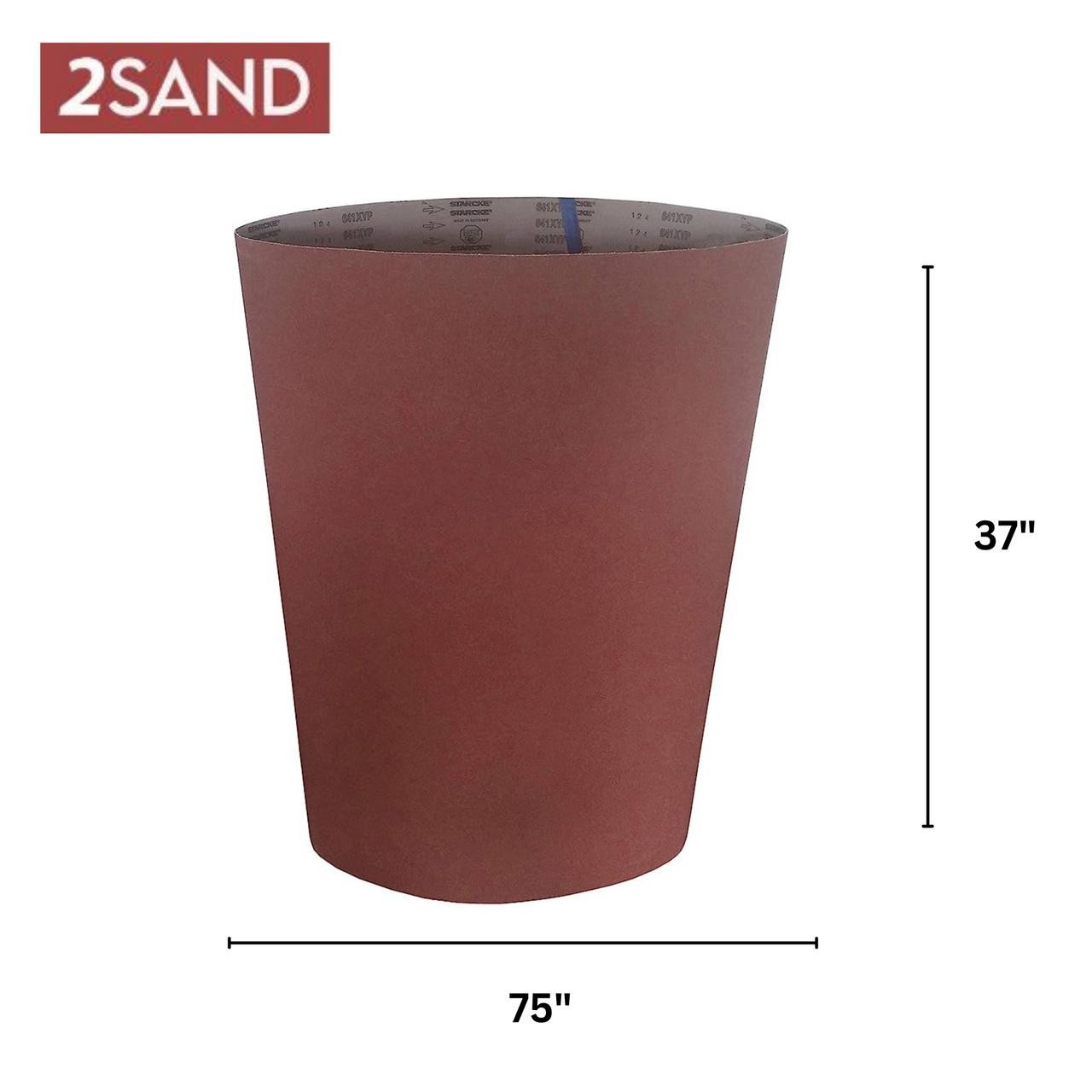 2SAND 37 in x 75 in Wide Sanding Belt Aluminum Oxide Choose Grit