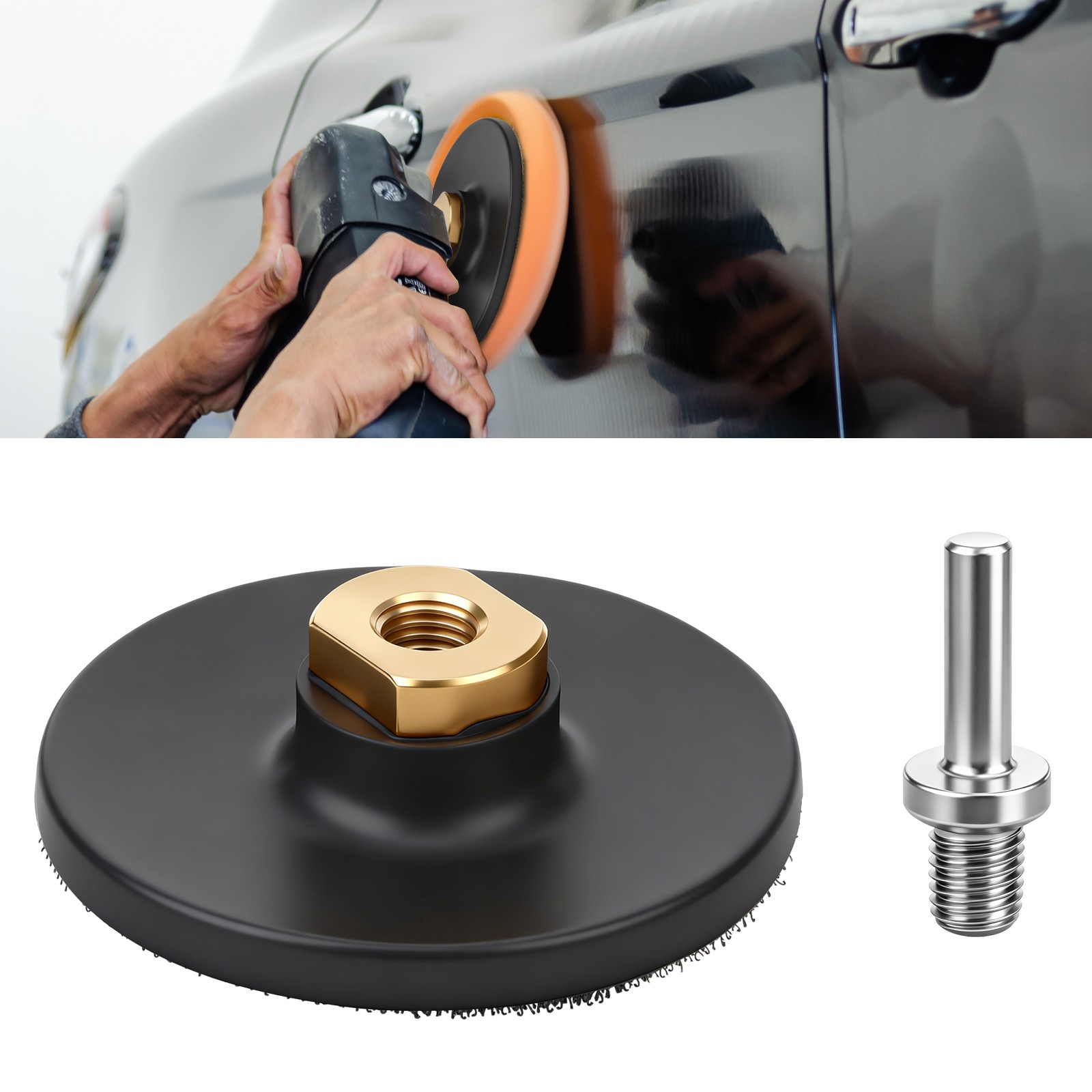 4″ Hook Loop Rubber Sanding Disc Sander Buffer Backing Pad for M14 Angle Grinder