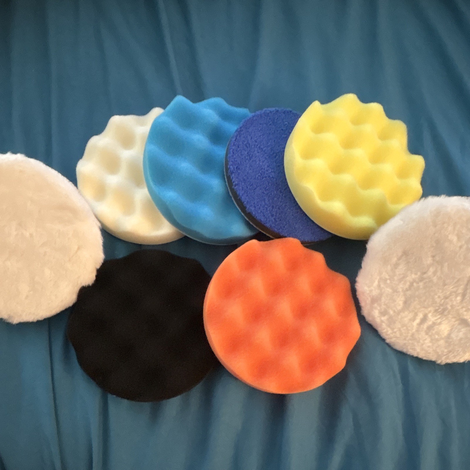 10 piece Foam Polishing & Buffing Pad Kit w/ Drill Adapter, Multicolor