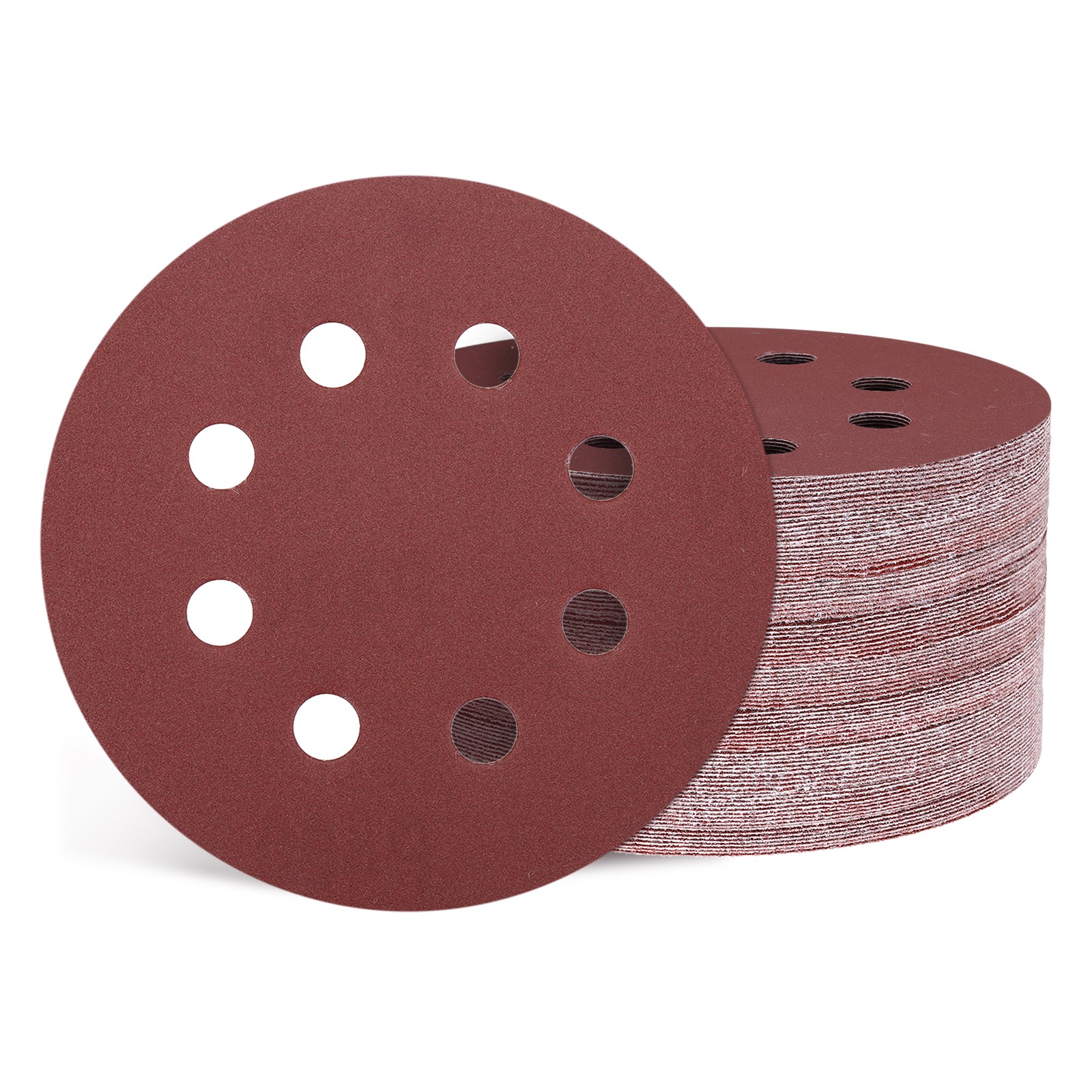 110 Pcs Sanding Disc 5 Inch 400 Grit 8 Hole Random Orbital Sandpapers, Red