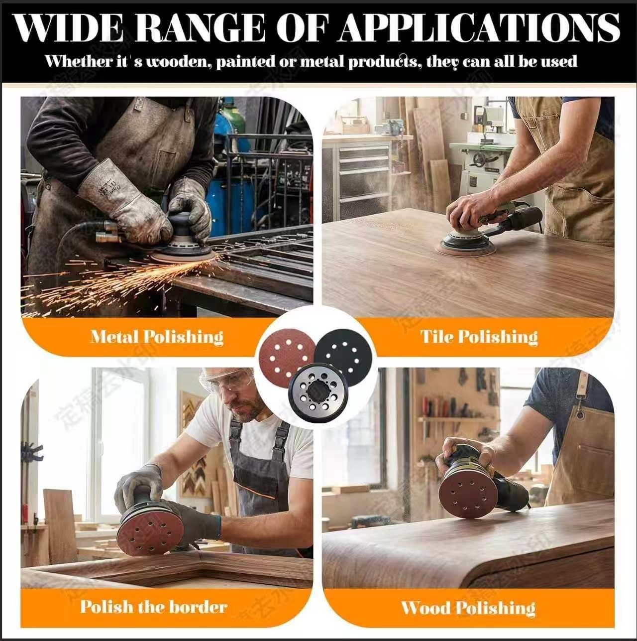 5″ 8-Hole Sander Pad, Orbital Replacement for DeWalt, Includes 40 Discs & 3 Foam