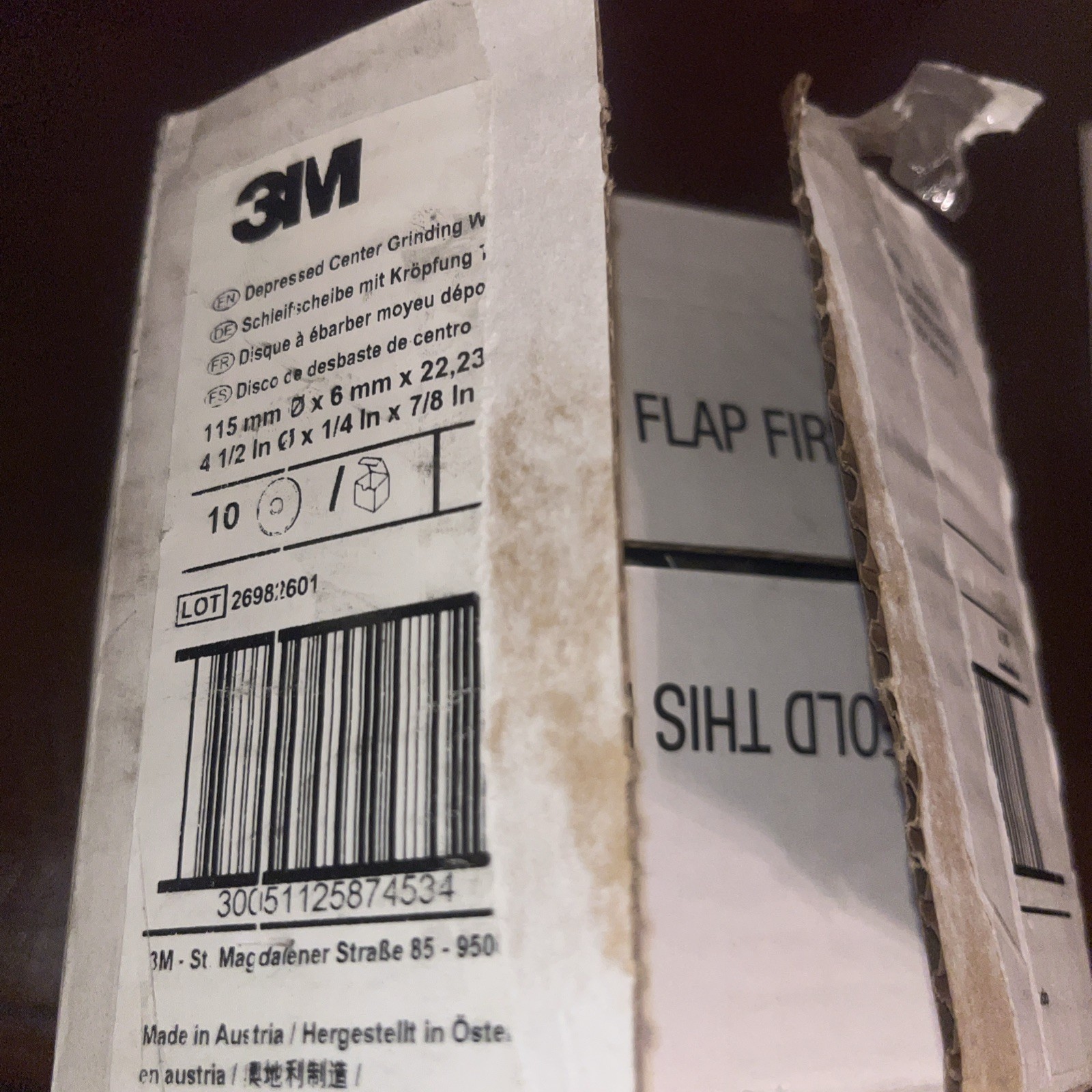 Case/10 3M 87453 Silver Grinding Wheel 4.5″x1/4″x7/8″ T27, 36+ Grit,