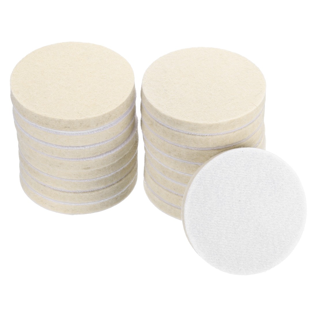 3-Inch Wool Polishing Pad Hook and Loop Buffing Wheel 17Pcs