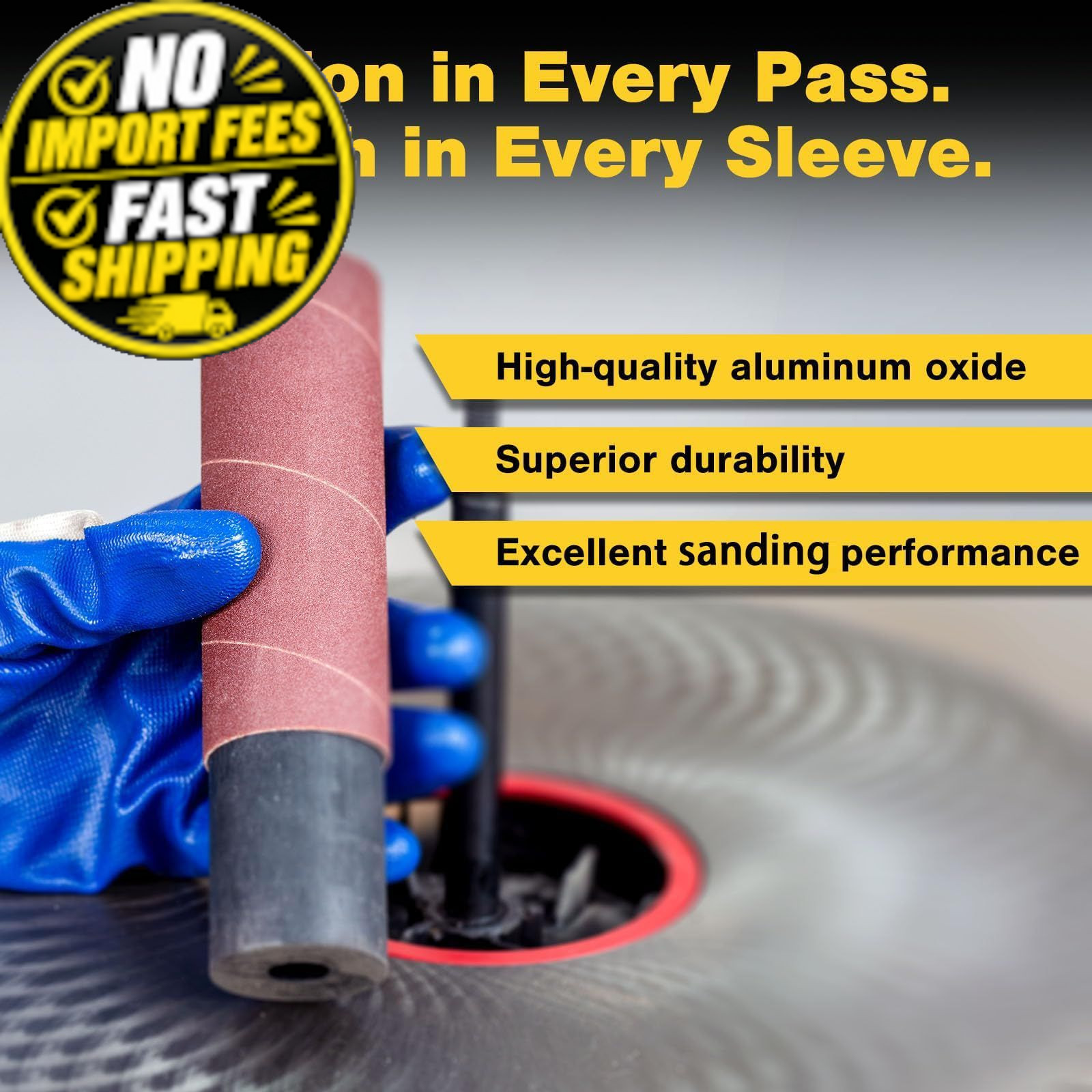 Dark Stone Sanding Sleeves for Oscillating Spindle 3-inch x 4-1/2-inch