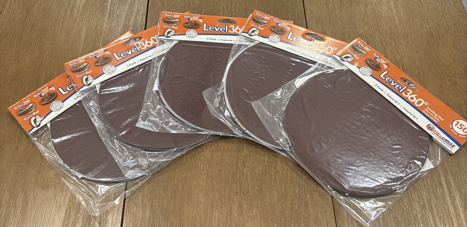 LEVEL 360 Sanding Disc 150 Grit – Case Of 5 X 5 Packs (25 Discs) – Use W/ PC7800