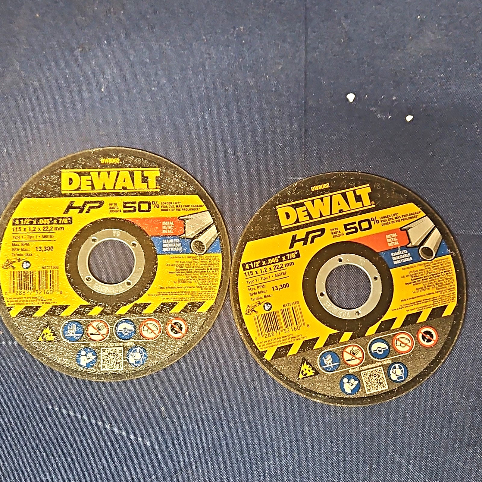 DEWALT DW8062 Type 1 Metal Cut-Off Wheels 4-1/2″ x .045″ x 7/8″ 2 Pack