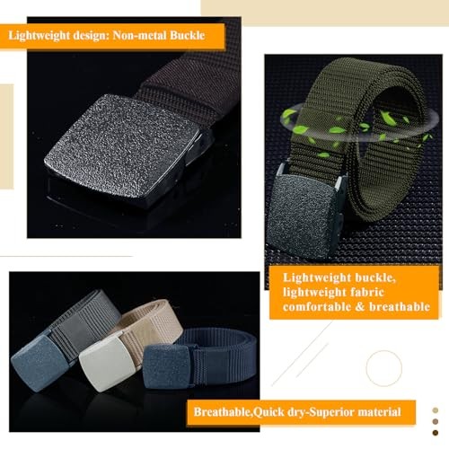10 Pack Nylon Military Belts for Men Canvas Web Woven Waist Dark Color