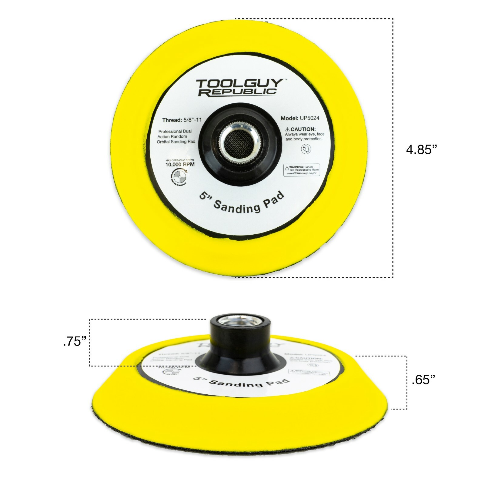TGR 5″ Hook and Loop Sanding Pad with 5/8-11 Threads