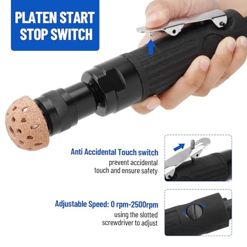 Air Tire Repair Polish Patch Tools, Include 2500rpm Low Speed Air Tire Buffer
