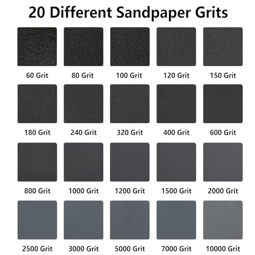 Wet Dry Sandpaper 42pcs 120-3000 Grit 9×3.6in Automotive