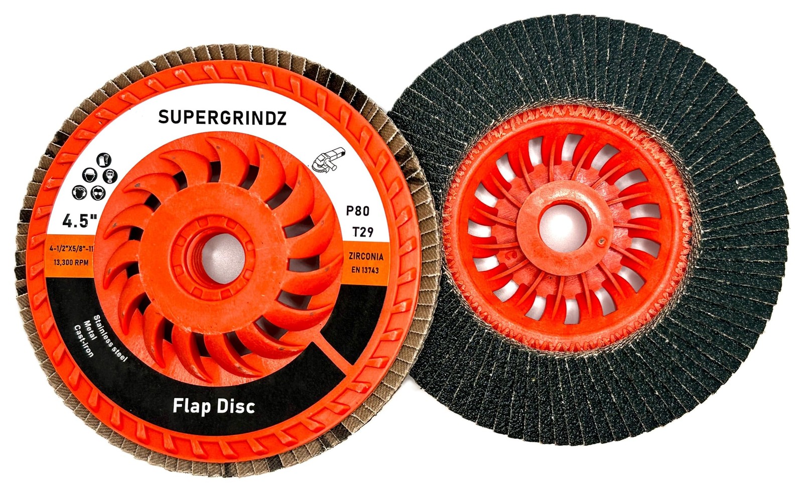 SuperGrindz Bevel Type 29 High-Density Zirconia Trimmable Flap Discs