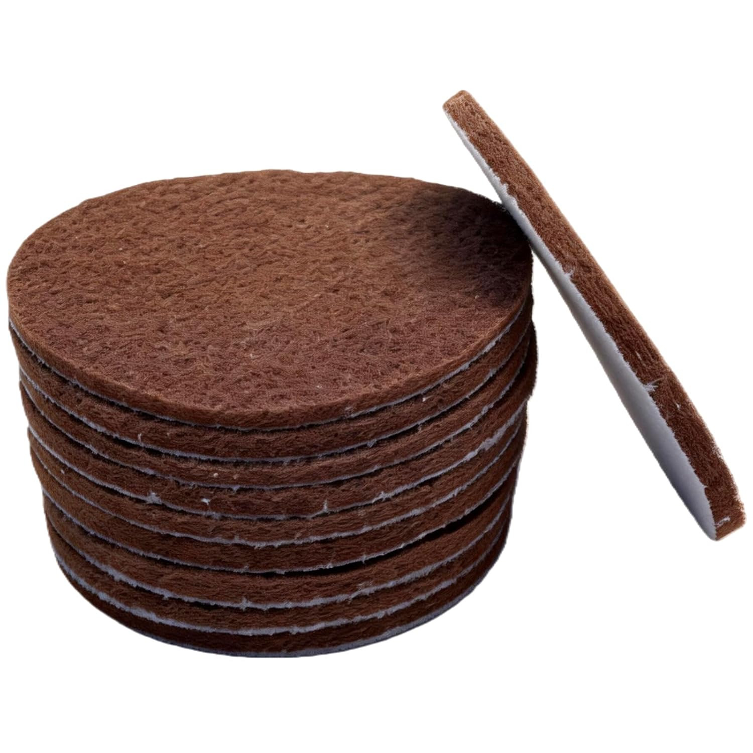 10 Pack 6 Inch 120 Grit Multipurpose Brown Scrubber Scouring Pads Flocking Scuff