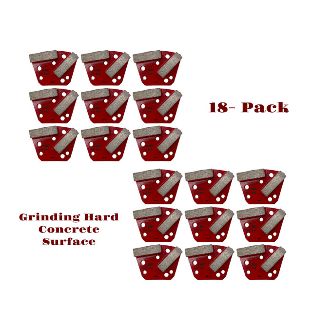 18 Pack Trapezoidal Concrete Grinder Polishing Pads Discs Soft Bond 60 / 80 Grit