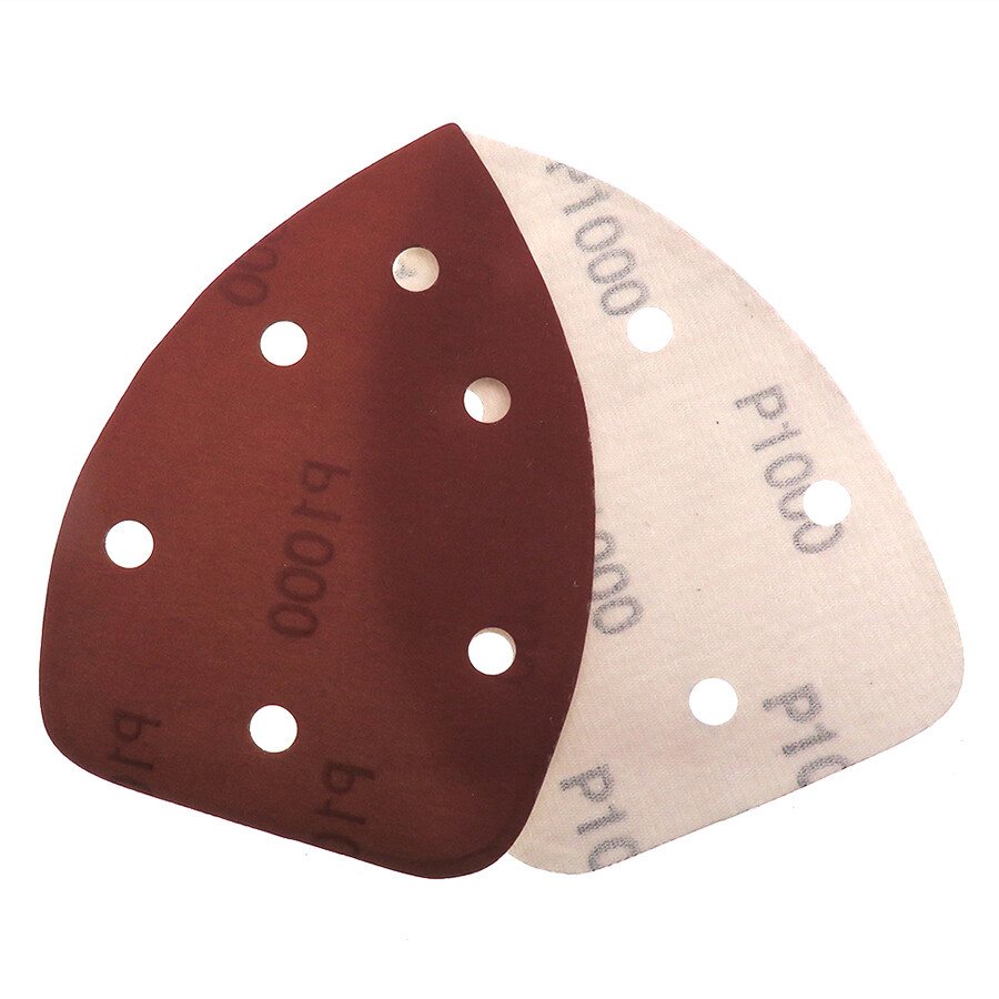 140x140x98mm 6 Hole Red Triangle Sanding Discs Hook & Loop Sandpaper 40# – 1000#