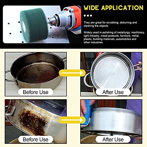 10Pcs Non Woven Abrasive Buffing Pads Wheels Drill Attachment Set, Scouring Pads